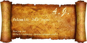 Adamis János névjegykártya